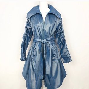 Samuel Dong Iridescent Bubble Hem Rain Trench Coat